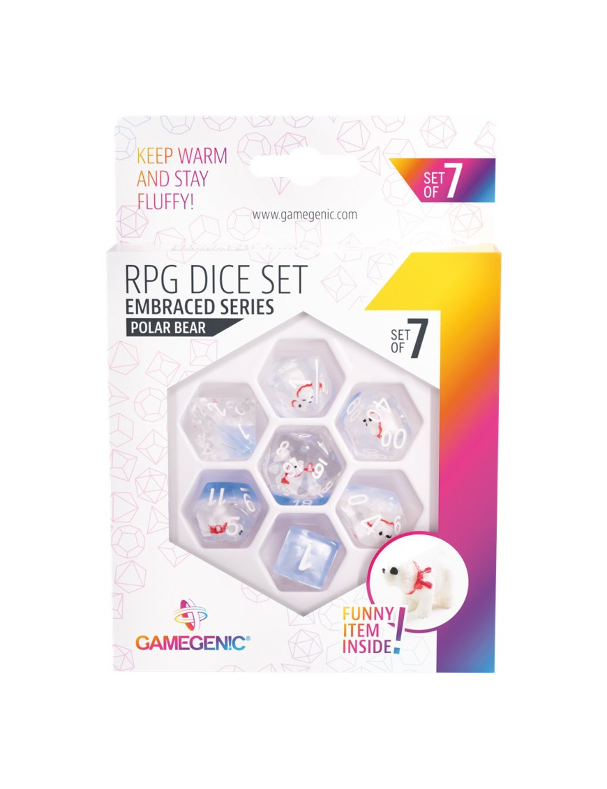 Set de 7 dés Transparent Polar Bear Embraced Series - GameGenic