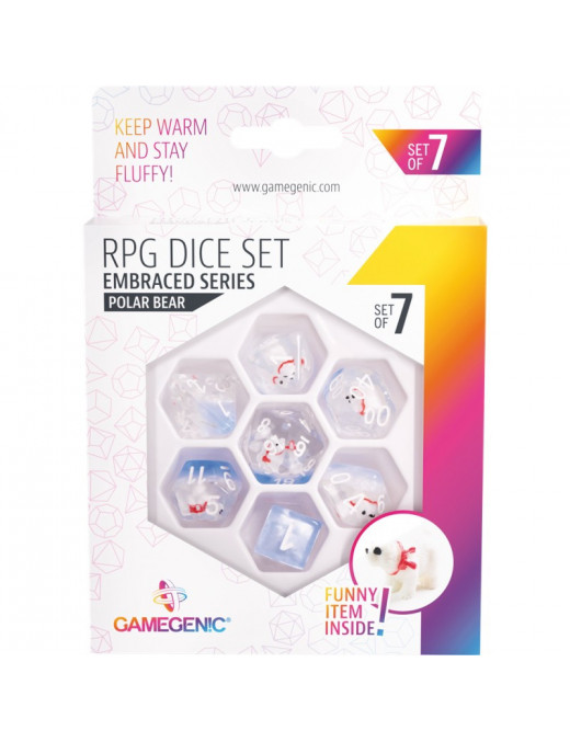 Set de 7 dés Transparent Polar Bear Embraced Series - GameGenic