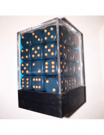 Set de 36 dés 6 - OPAQUE - Bleu Gris/Or FR CHESSEX