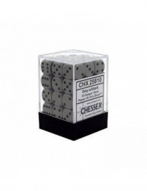 Set de 36 dés 6 - OPAQUE - Gris/Noir FR CHESSEX