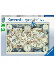 Puzzle 1500 p : Mappemonde des animaux FR Ravensburger