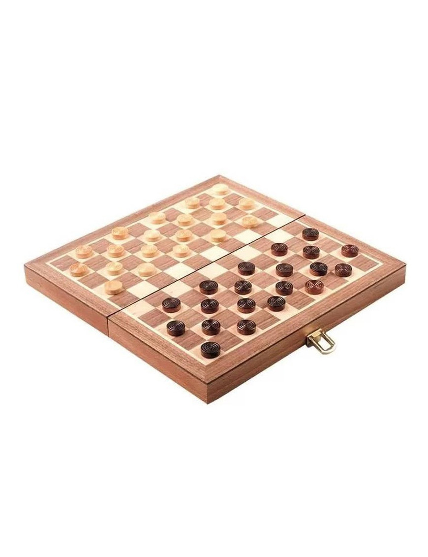 Jeu de Dames en Bois Pliable - Deluxe 29,50 Cm FR loisirs nouveaux