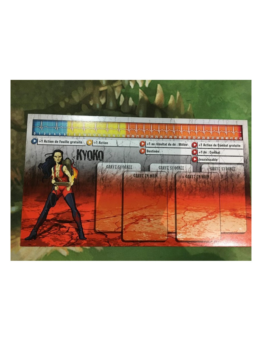 Zombicide Kyoko survivor et zombivor Fiche dashboard Saison 3 Kicktstarter Spanish Espagnol