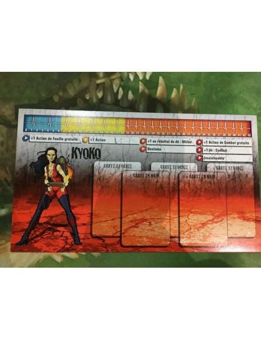 Zombicide Kyoko survivor et zombivor Fiche dashboard Saison 3 Kicktstarter Spanish Espagnol