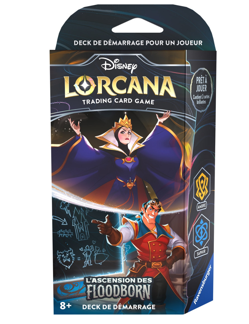 Lorcana Disney L'Ascension des Floodborn Deck de démarrage La Reine et Gaston FR Ravensburger