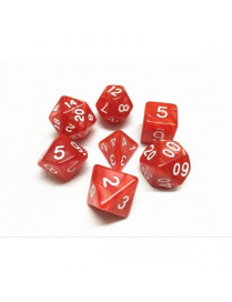 Lot de 7 dés Rouge Nacré FR Ludistri