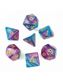 Set de 7 dés Fusion Bleu et violet clair