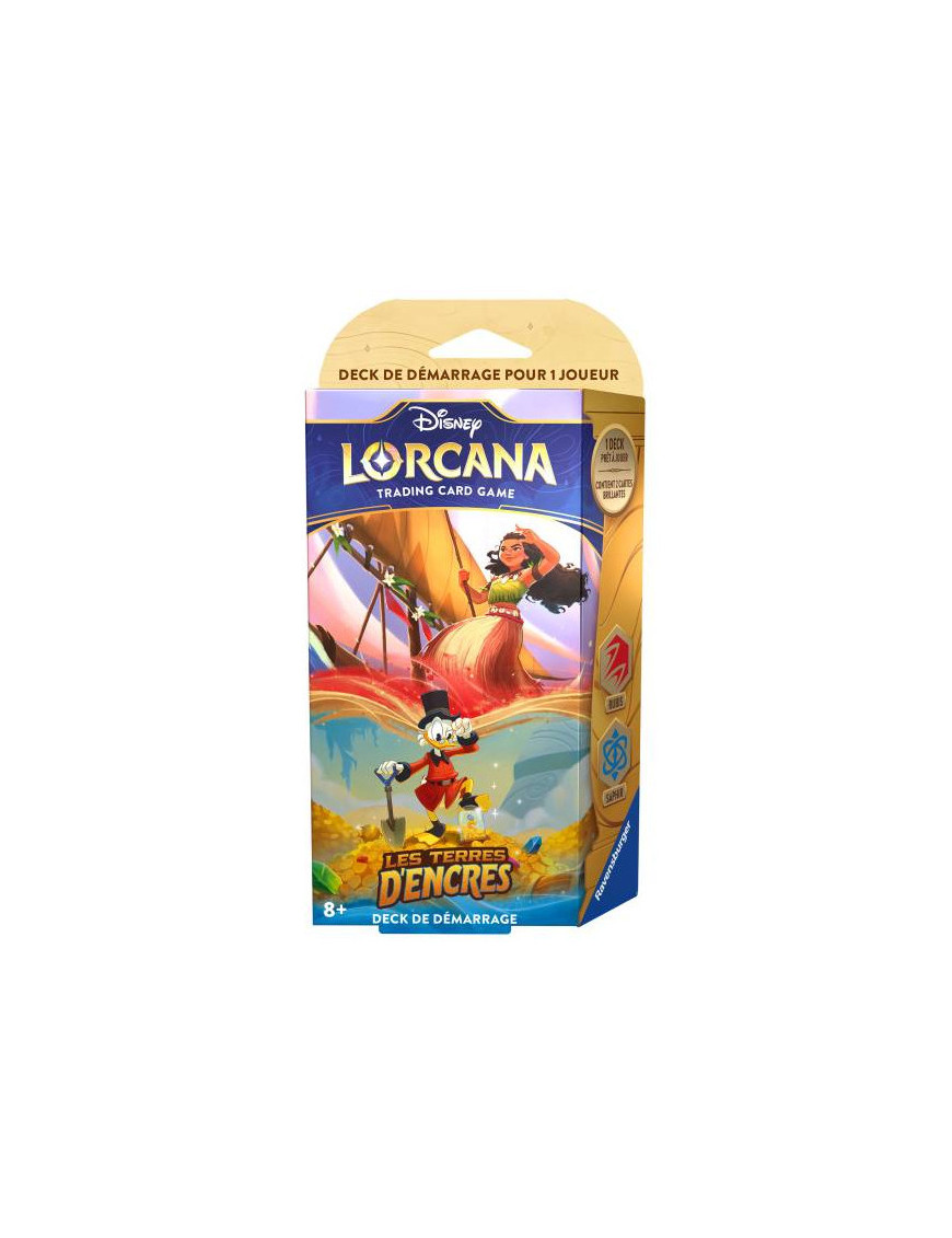 Lorcana Disney Les Terres D'encres Deck de démarrage Vaiana et Picsou FR Ravensburger