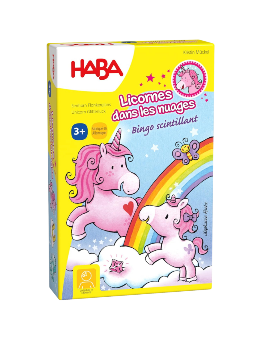 Licornes dans les nuages Bingo scintillant FR Haba