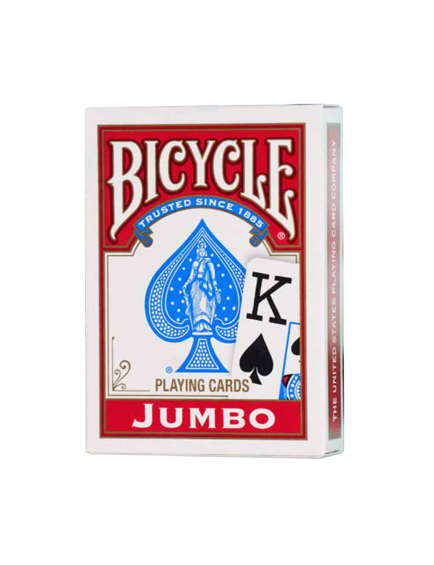 Bicycle Rider Back Jumbo Index European x 54 Cartes Bleu ou Rouge