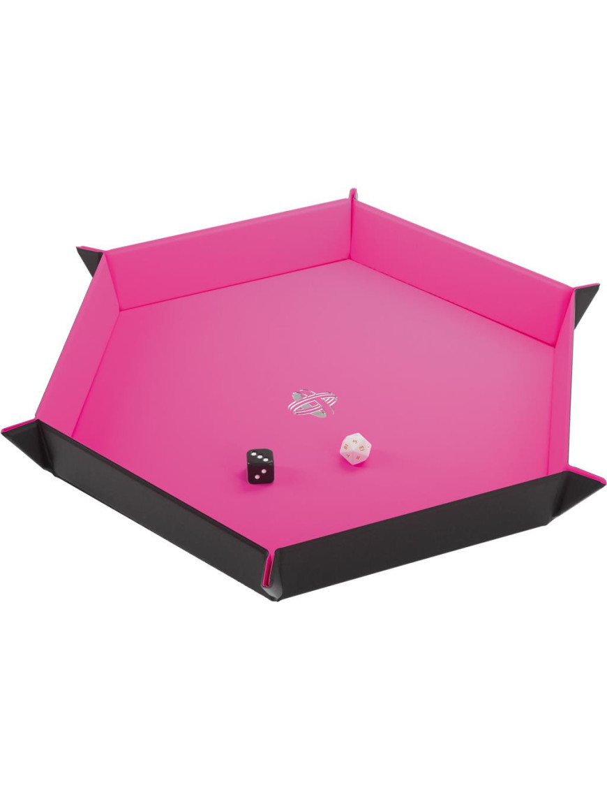 Piste de dés Magnetic Hexagonal Black/Pink FR Gamegenic