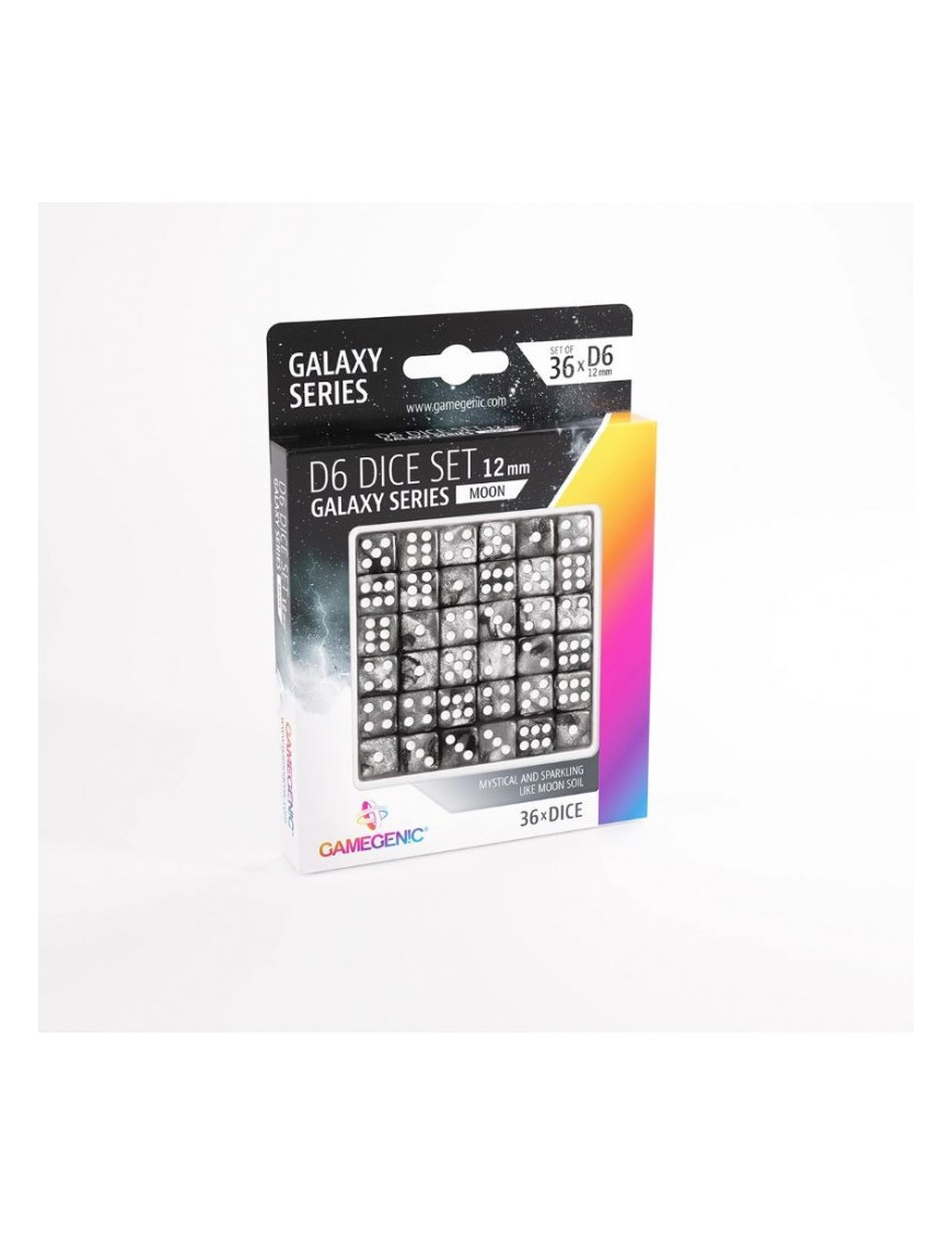 Set de 36 Dés à 6 faces 12mm - Galaxy Series - Moon - Gamegenic