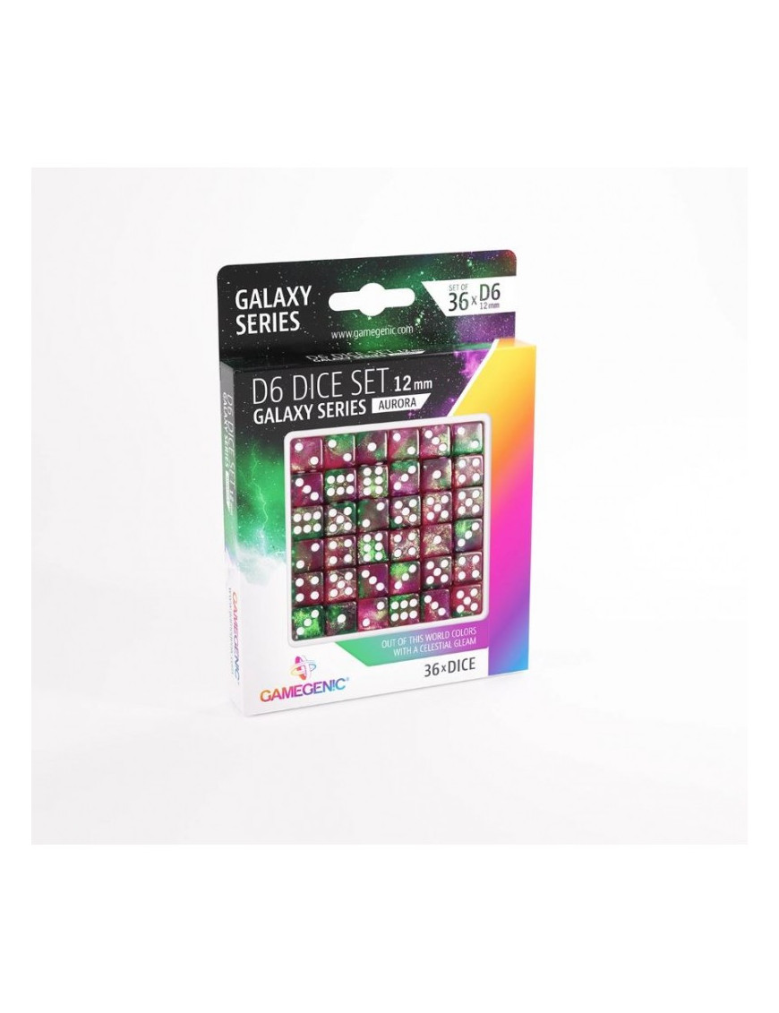 Set de 36 Dés à 6 faces 12mm - Galaxy Series - Aurora - Gamegenic