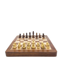 Jeu D'echecs Magnetique Pliable 25cm Bois patiné