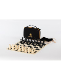 Jeu D'échecs de voyage 38x38cm , Tapis silicone , Pièces lestées et sac de transport