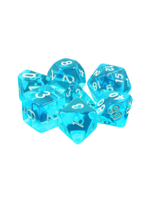 Lot de 7 dés Gemmes Azur FR Ludistri