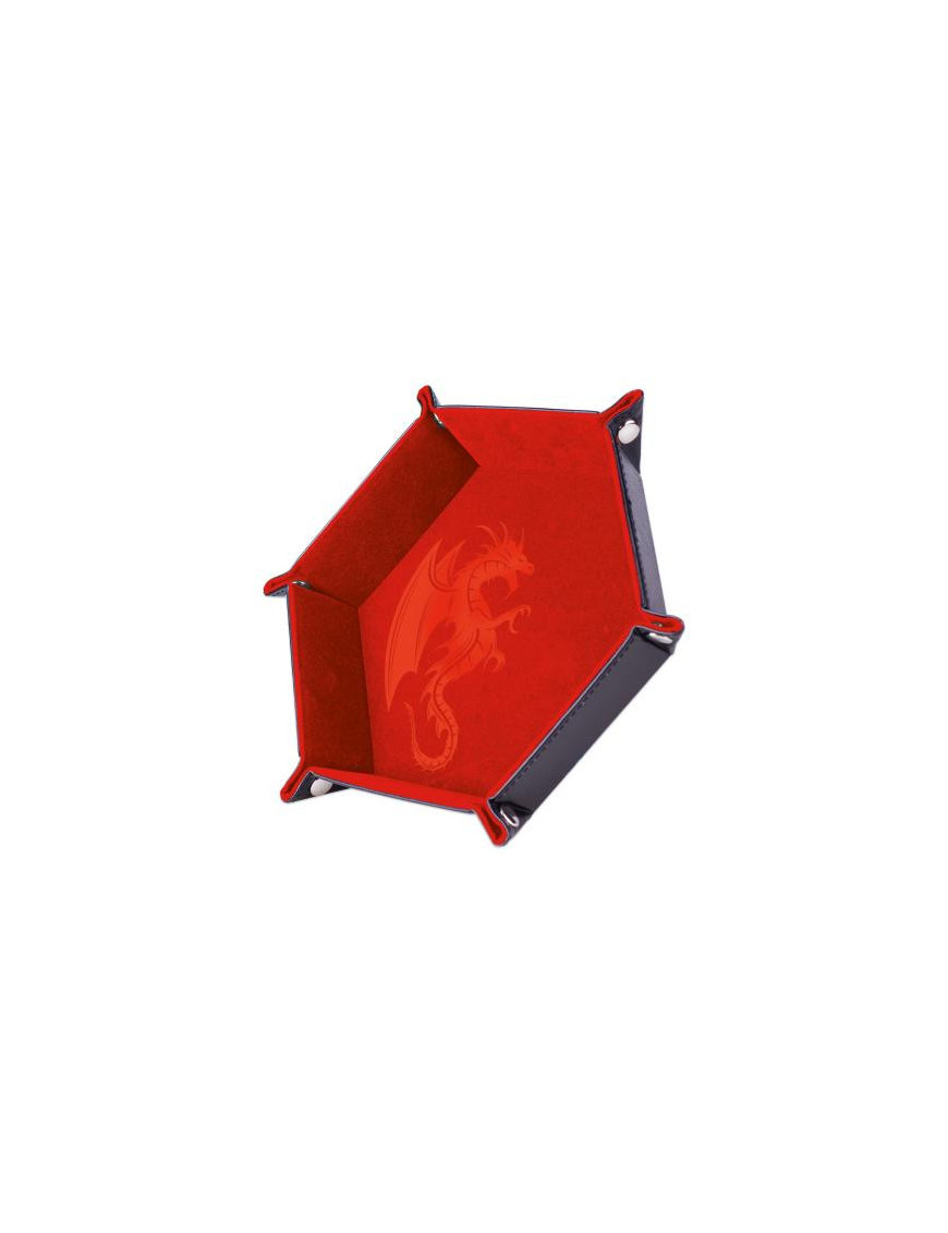 Piste de dés Dragon Rouge - Cuir et Velours FR Epic Forge