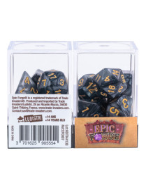 Lot de 7 dés Noir nacré et or FR Epic Forge
