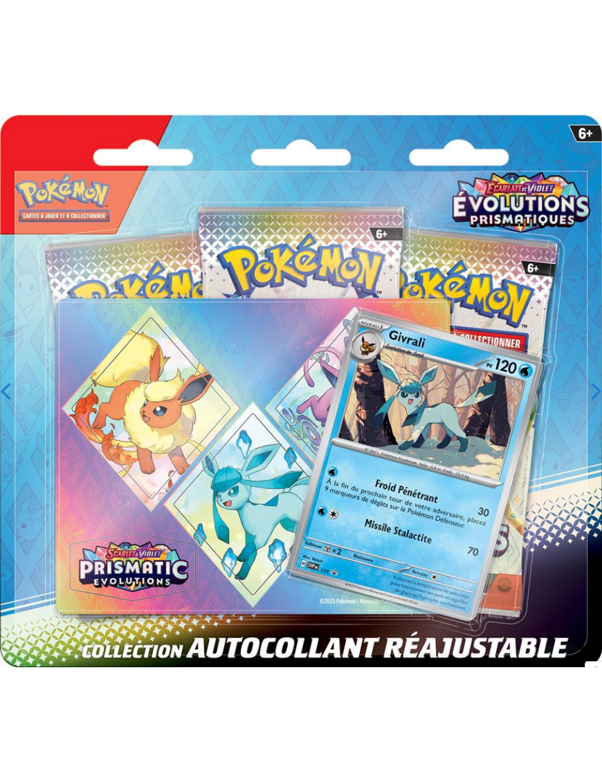 Pokemon Evolutions Prismatiques : Écarlate et Violet pack 3 Boosters stickers Givrali FR