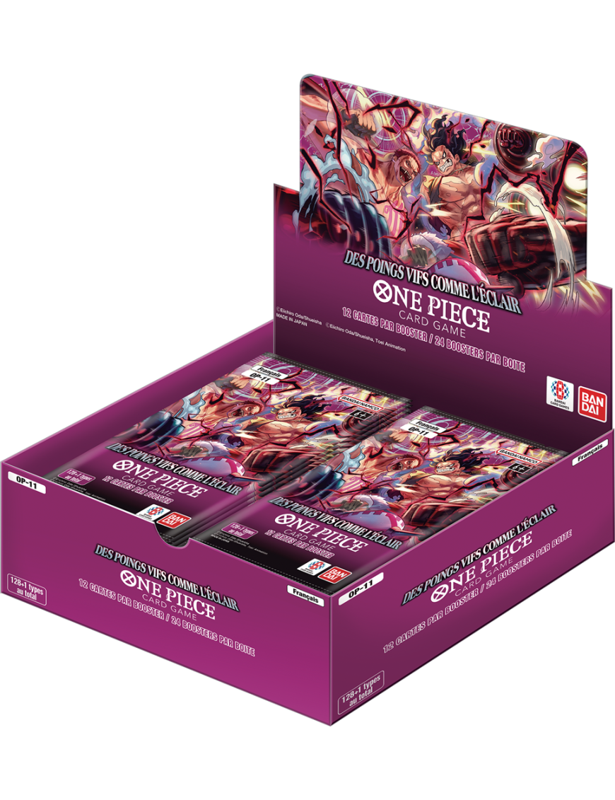 One Piece Des poings vifs comme l'éclair OP-11 Boite de 24 Boosters FR Bandai Display OP11