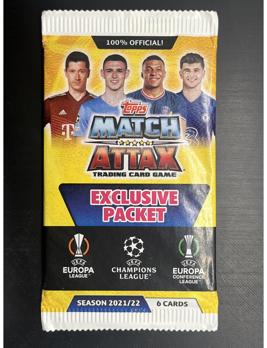 TOPPS PACKETS EXCLUSIVE CARDS MATCH ATTAX CHAMPIONS LEAGUE 2021/2022 SEALED NEW