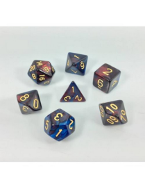 Lot de 7 dés Fusion Rouge et bleu FR Ludistri
