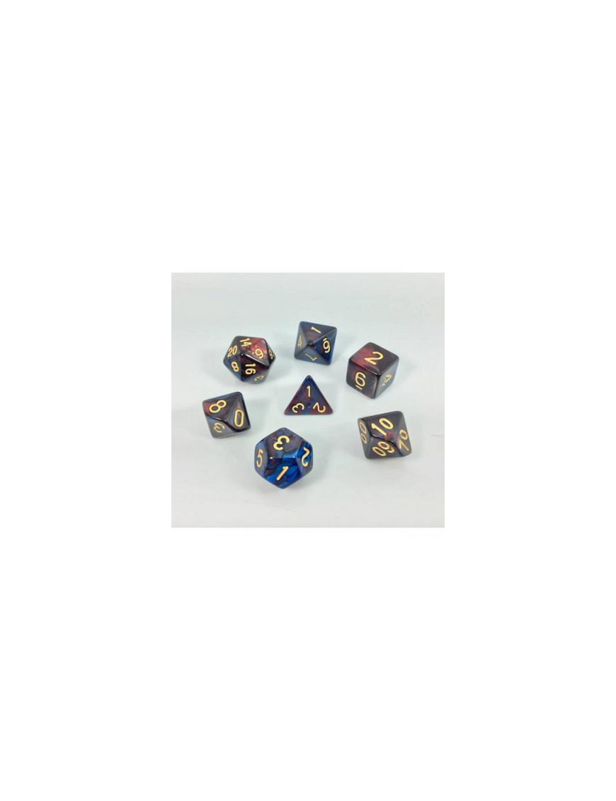 Lot de 7 dés Fusion Rouge et bleu FR Ludistri