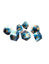 Lot de 7 dés Bleu BlueInk FR Ludistri