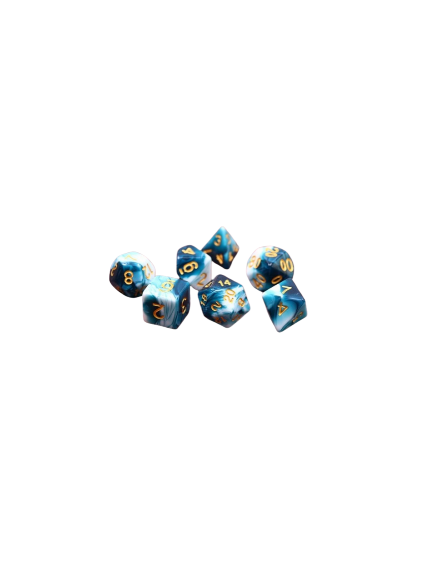 Lot de 7 dés Bleu BlueInk FR Ludistri