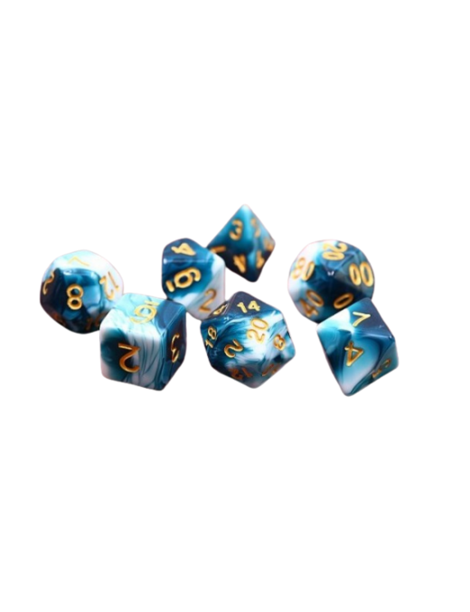 Lot de 7 dés Bleu BlueInk FR Ludistri