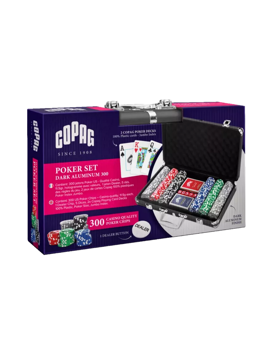 Mallette de Poker Premium Copag, 300 Jetons 11,5 G Marqués, 2 Jeux Copag Poker Plastic FR Cartamundi (copie)