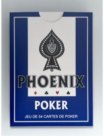 Jeu de Cartes Poker Phoenix x54 Cartes 100 % Plastique Eco Bleu ou Rouge