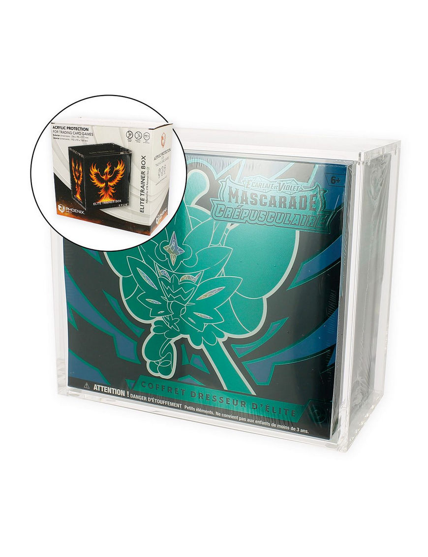 Boite vitrine acrylique pour ETB Pokemon PHOENIX SHIELD