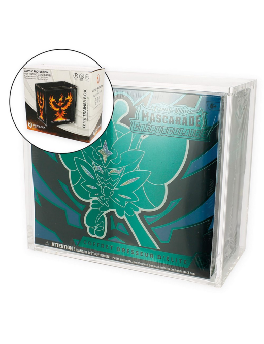 Boite vitrine acrylique pour ETB Pokemon PHOENIX SHIELD