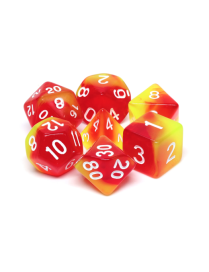 Lot de 7 dés Fusion Rouge et Jaune R Epic Forge