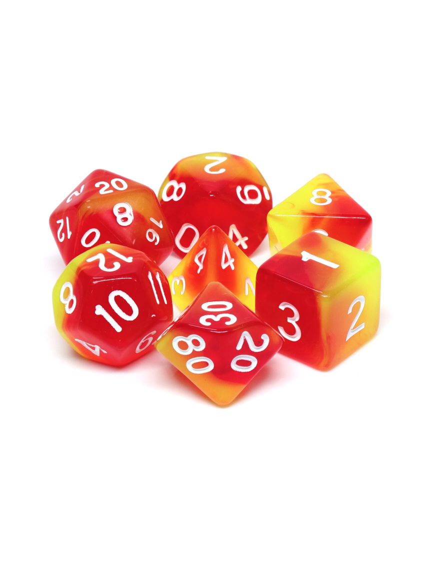 Lot de 7 dés Fusion Rouge et Jaune R Epic Forge