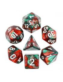 Lot de 7 dés Fusion Vert et rouge R Epic Forge