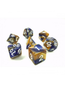 Lot de 7 dés Fusion Bleu sombre et or FR Epic Forge