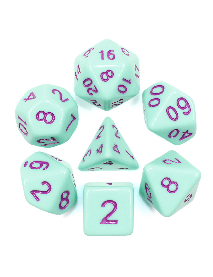 Lot de 7 dés Rose menthe FR Epic Forge