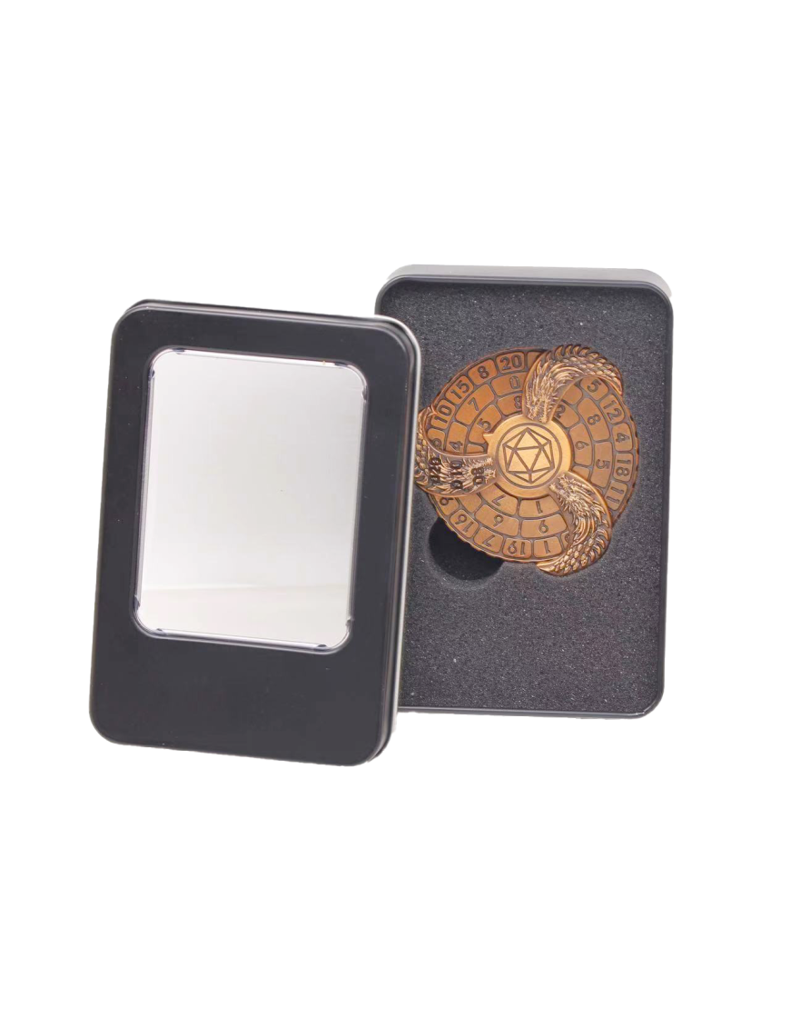 Dés Métal Spinner- Gold avec boite Metal FR Ludistri