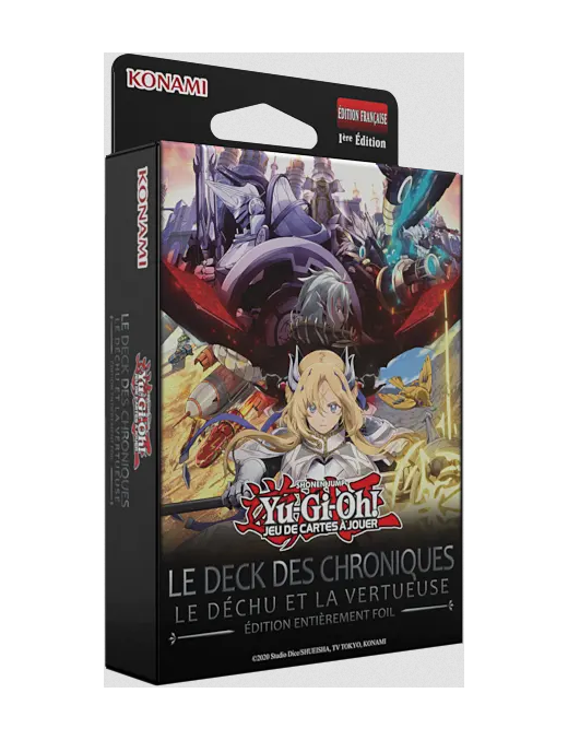 Yugioh LE DECK DES CHRONIQUES : Le Déchu et la Vertueuse - Édition entièrement Foil FR