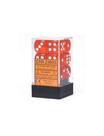 Set de 12 dés 6 orange / Blanc chessex