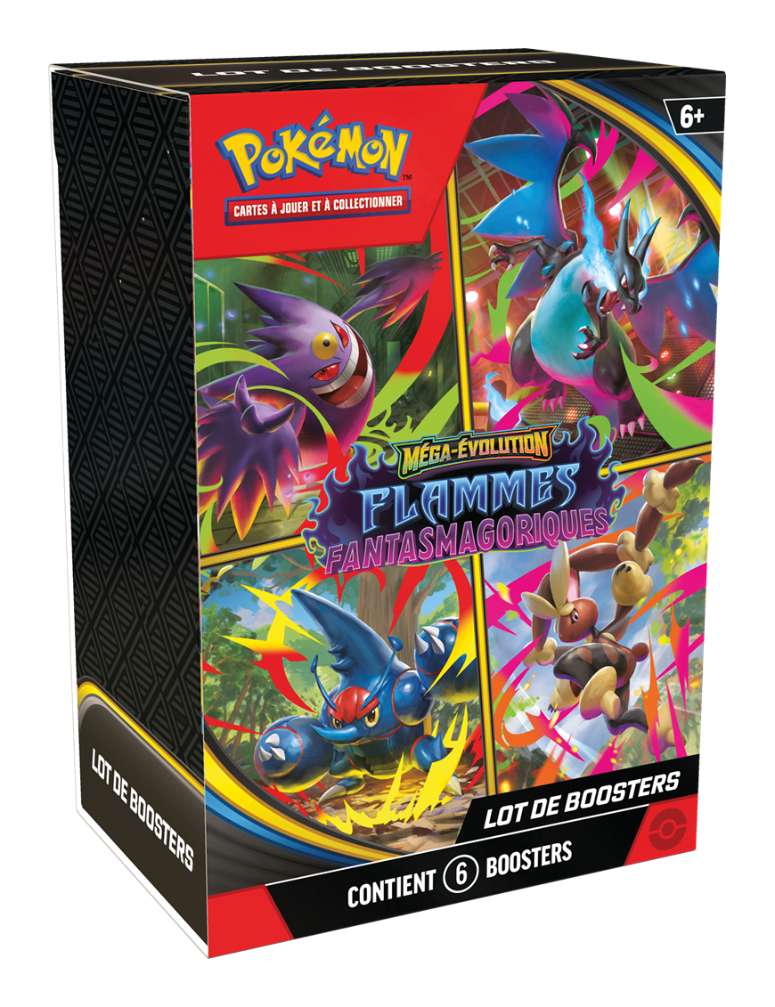 Pokemon Mega Evolution flammes Fantasmagoriques Bundle 6 Boosters ME02 FR