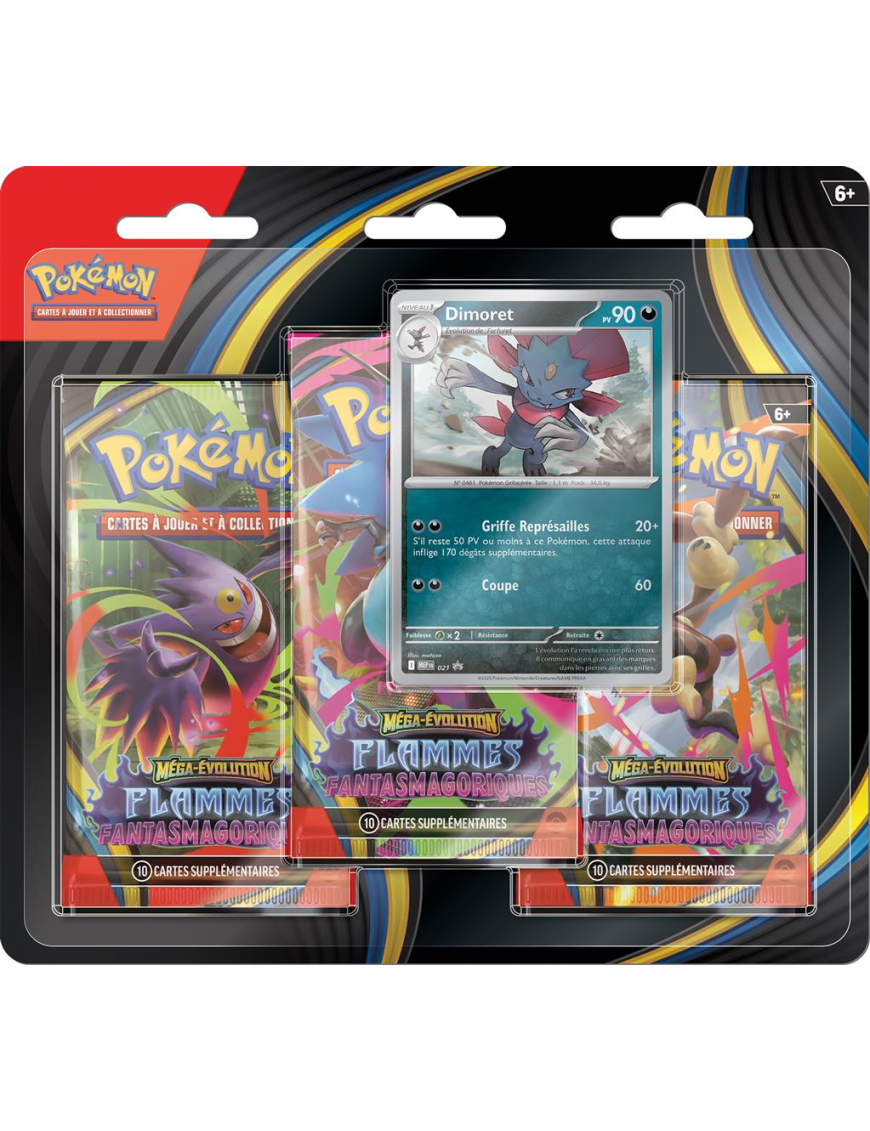 Pokemon Mega Evolution flammes Fantasmagoriques Pack 3 boosters ME02 FR