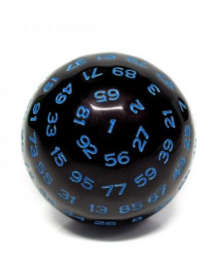 Dé 100 faces  Noir et Bleu