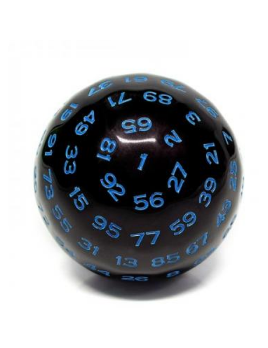 Dé 100 faces  Noir et Bleu