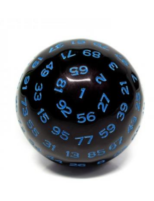Dé 100 faces  Noir et Bleu
