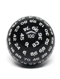 Dé 100 faces  Noir et blanc
