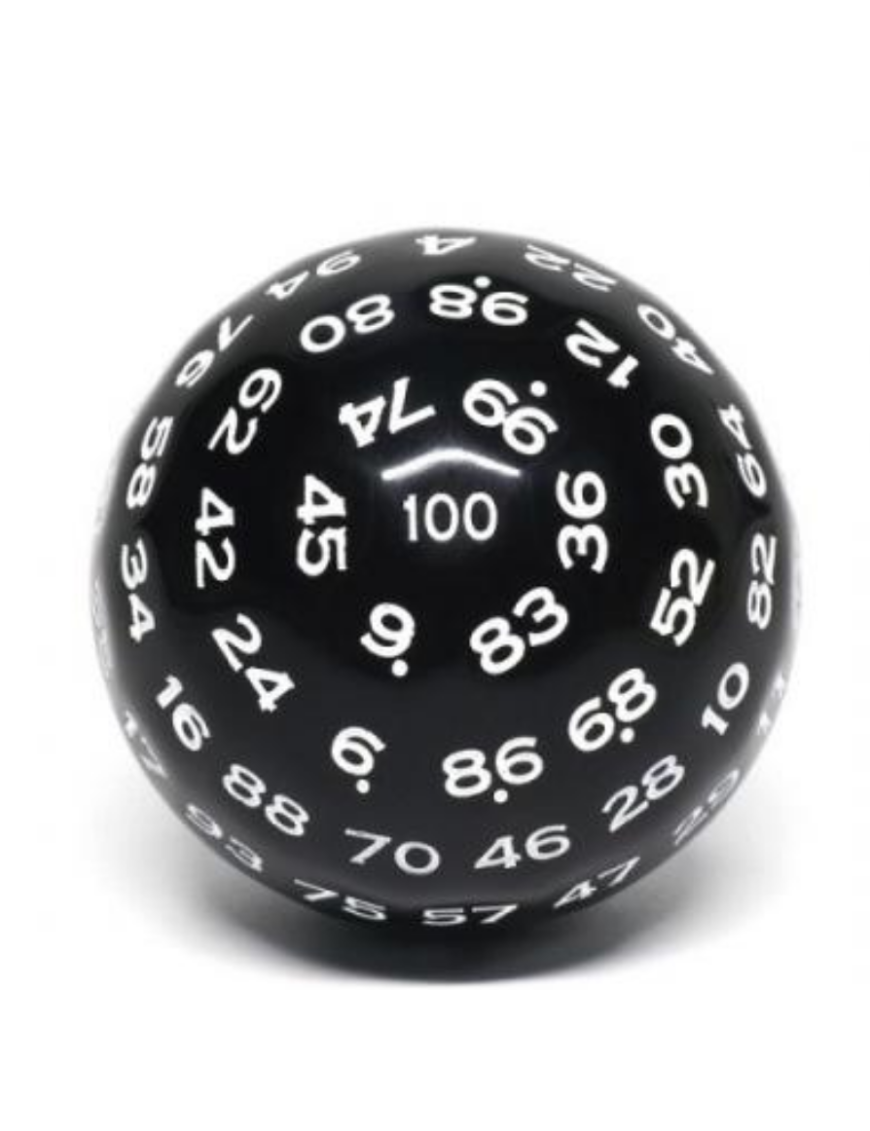 Dé 100 faces  Noir et blanc