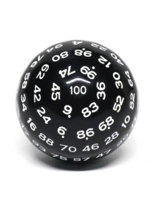 Dé 100 faces  Noir et blanc